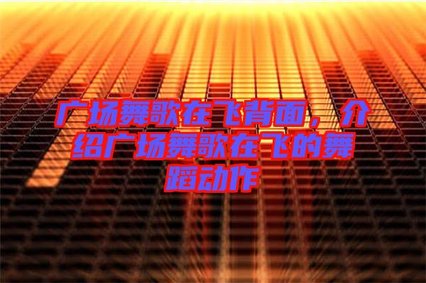 廣場舞歌在飛背面，介紹廣場舞歌在飛的舞蹈動(dòng)作
