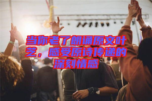 當(dāng)你老了朗誦原文葉芝，感受原詩傳遞的深刻情感