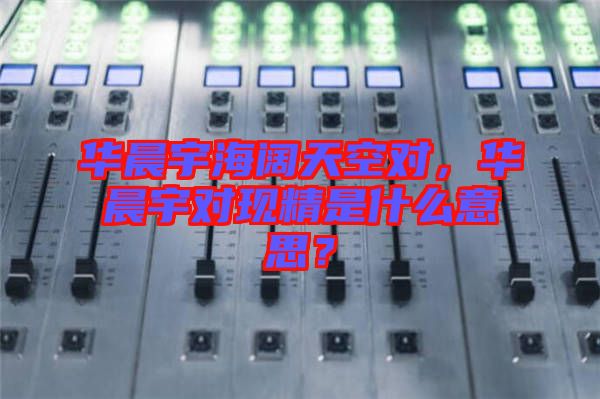 華晨宇海闊天空對(duì)，華晨宇對(duì)現(xiàn)精是什么意思？