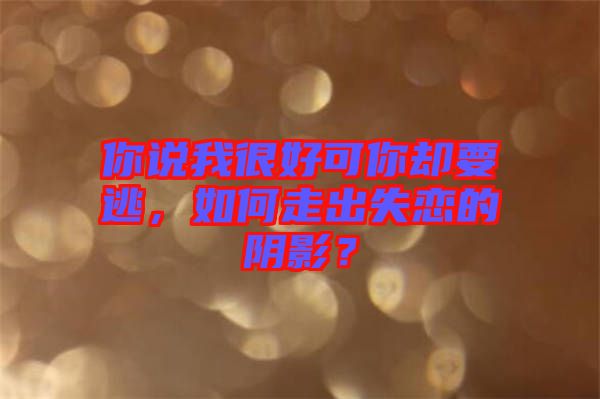 你說我很好可你卻要逃，如何走出失戀的陰影？