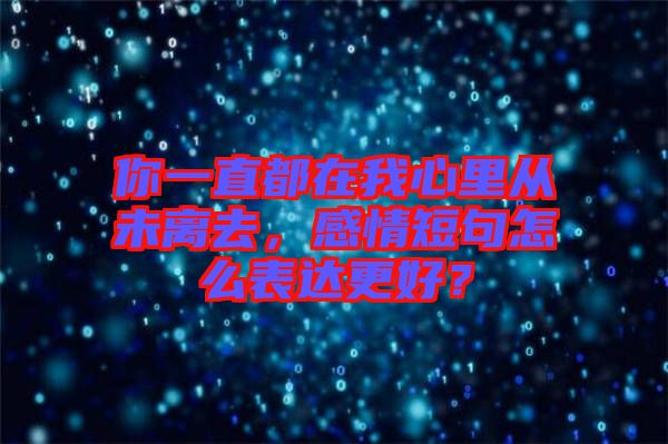 你一直都在我心里從未離去，感情短句怎么表達(dá)更好？