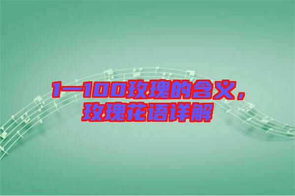 1一100玫瑰的含義，玫瑰花語詳解