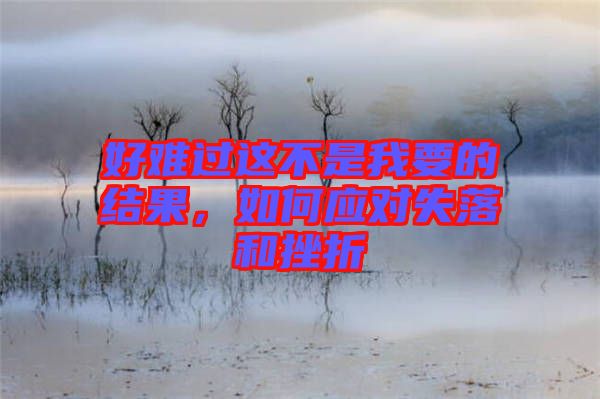 好難過這不是我要的結果，如何應對失落和挫折