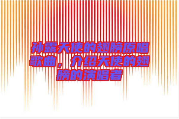 孫露天使的翅膀原唱歌曲，介紹天使的翅膀的演唱者