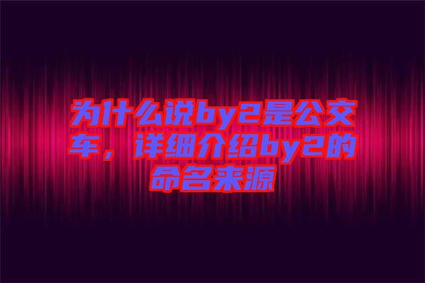 為什么說(shuō)by2是公交車，詳細(xì)介紹by2的命名來(lái)源