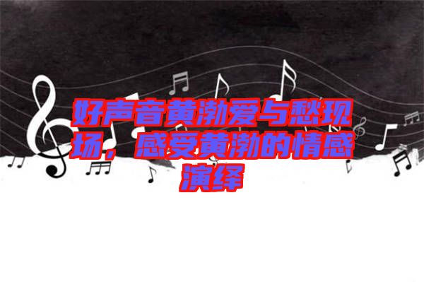好聲音黃渤愛與愁現(xiàn)場(chǎng)，感受黃渤的情感演繹