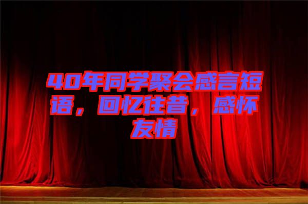 40年同學(xué)聚會(huì)感言短語，回憶往昔，感懷友情