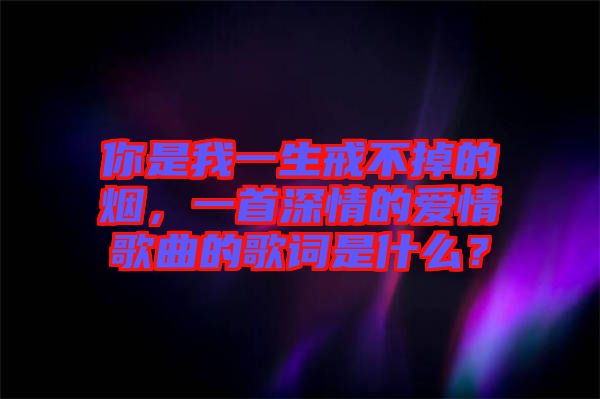 你是我一生戒不掉的煙，一首深情的愛情歌曲的歌詞是什么？