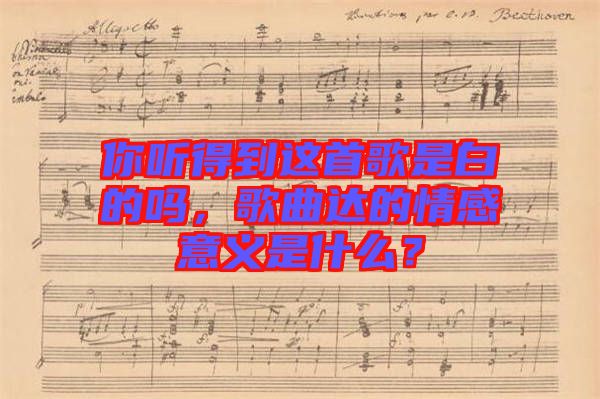你聽得到這首歌是白的嗎，歌曲達(dá)的情感意義是什么？