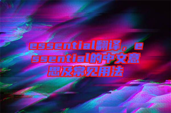 essential翻譯，essential的中文意思及常見(jiàn)用法