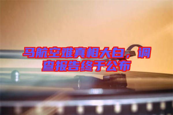 馬航空難真相大白，調(diào)查報告終于公布