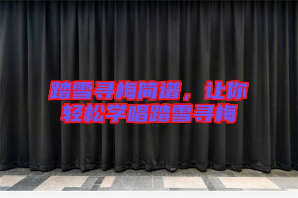 踏雪尋梅簡(jiǎn)譜，讓你輕松學(xué)唱踏雪尋梅