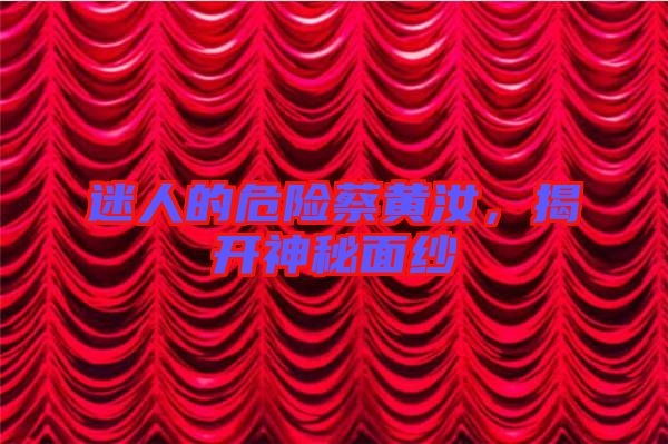 迷人的危險蔡黃汝，揭開神秘面紗