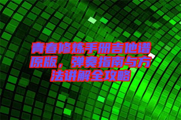 青春修煉手冊吉他譜原版，彈奏指南與方法講解全攻略