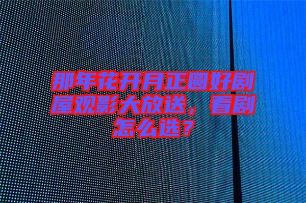 那年花開月正圓好劇屋觀影大放送，看劇怎么選？