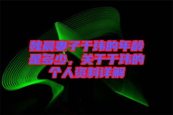 魏晨妻子于瑋的年齡是多少，關(guān)于于瑋的個(gè)人資料詳解