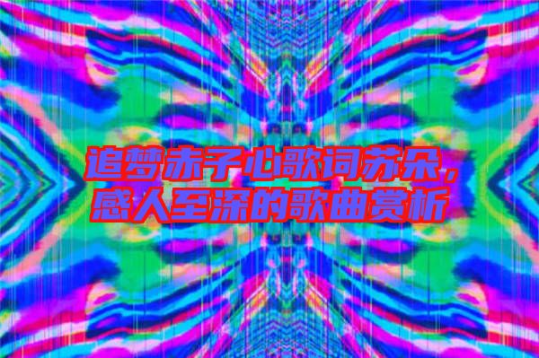 追夢赤子心歌詞蘇朵，感人至深的歌曲賞析