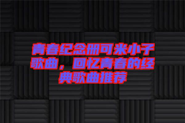 青春紀(jì)念冊(cè)可米小子歌曲，回憶青春的經(jīng)典歌曲推薦