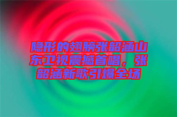 隱形的翅膀張韶涵山東衛(wèi)視震撼首唱，張韶涵新歌引爆全場