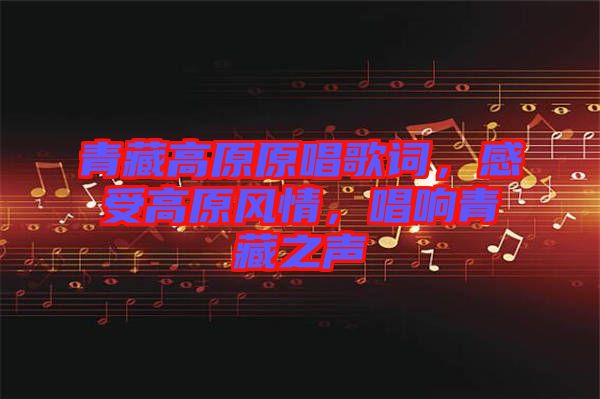 青藏高原原唱歌詞，感受高原風情，唱響青藏之聲