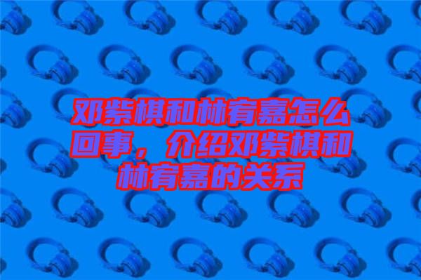鄧紫棋和林宥嘉怎么回事，介紹鄧紫棋和林宥嘉的關(guān)系