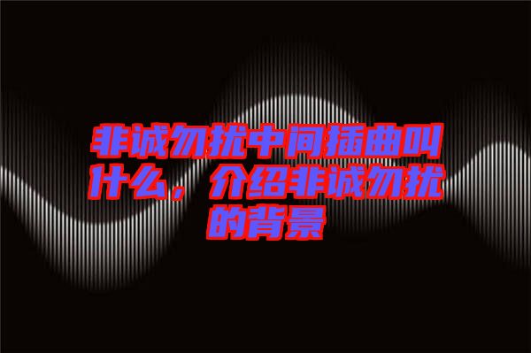 非誠勿擾中間插曲叫什么，介紹非誠勿擾的背景